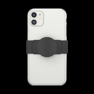 Popsocket POPGRIP SLIDE STRETCH KNURLED TEXTURE ON BLACK WITH SQUARE EDGES